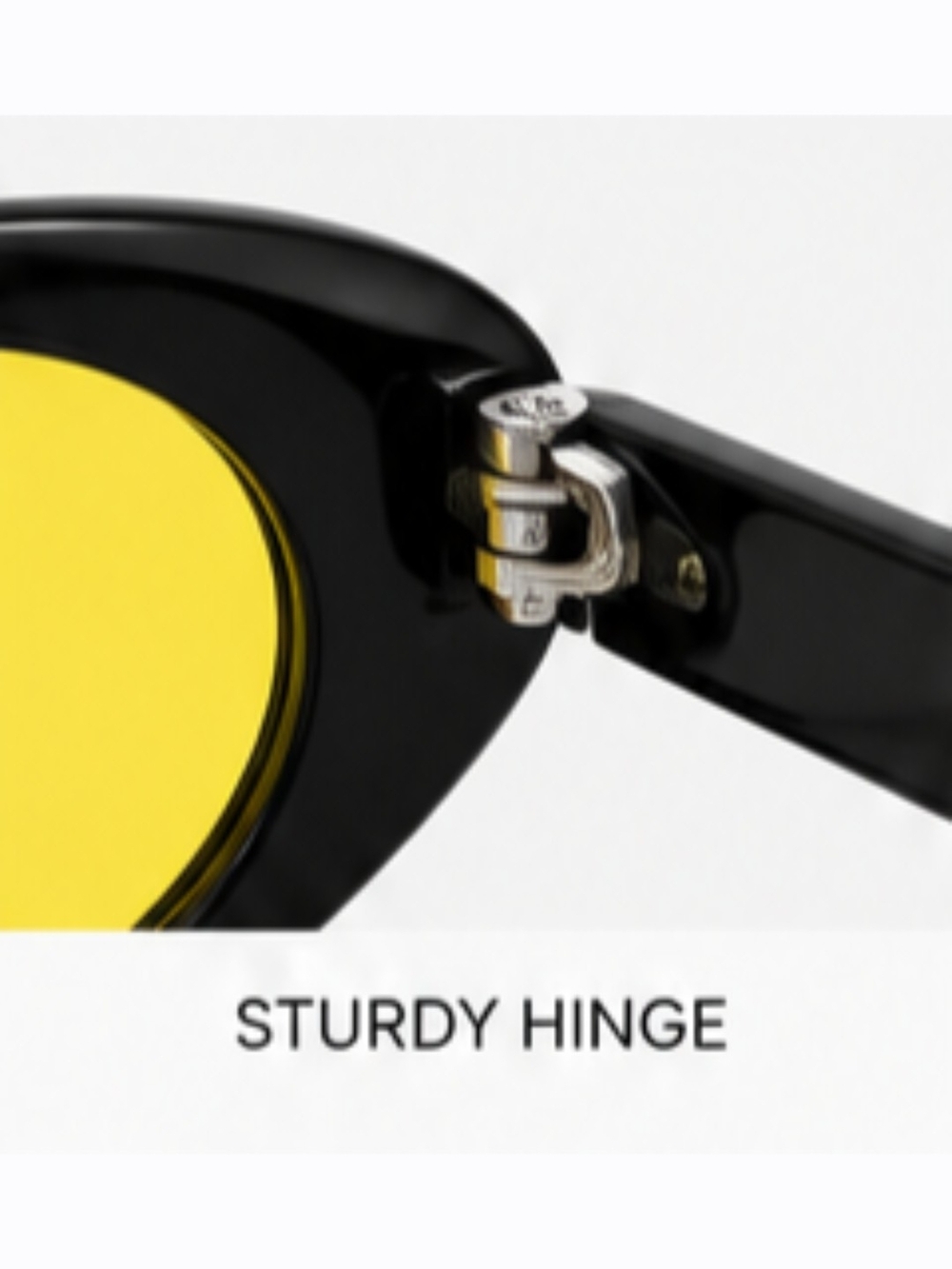 Black Frame Yellow Lens Oval Sunglasses - Women Accessories - Picture 10 of 12